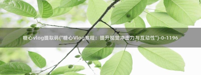 糖心VLOG精彩片段:糖心vlog提取码