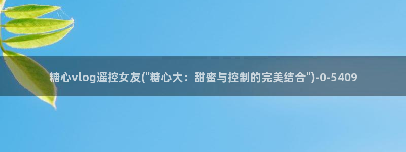 糖心vlog网入口:糖心vlog遥控女友